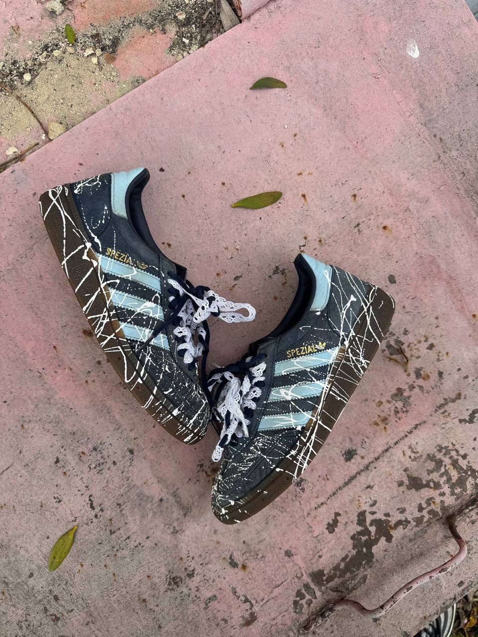 adidas gazelle silver green womens Custom Adidas Samba in Waxed Canvas, Genuine Python & Suede
