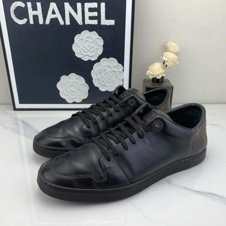 Louis Vuitton Louis Vuitton Black Leather Travel Sneakers -2508 Size US 8 / EU 41 - 1 Thumbnail