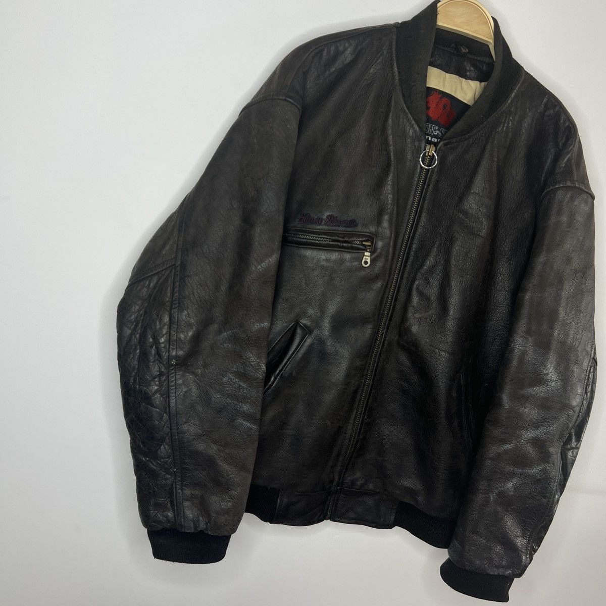 Vintage Vintage Heavy Flight Bomber Leather Jacket 90s Brown Size US XL / EU 56 / 4 - 3 Thumbnail