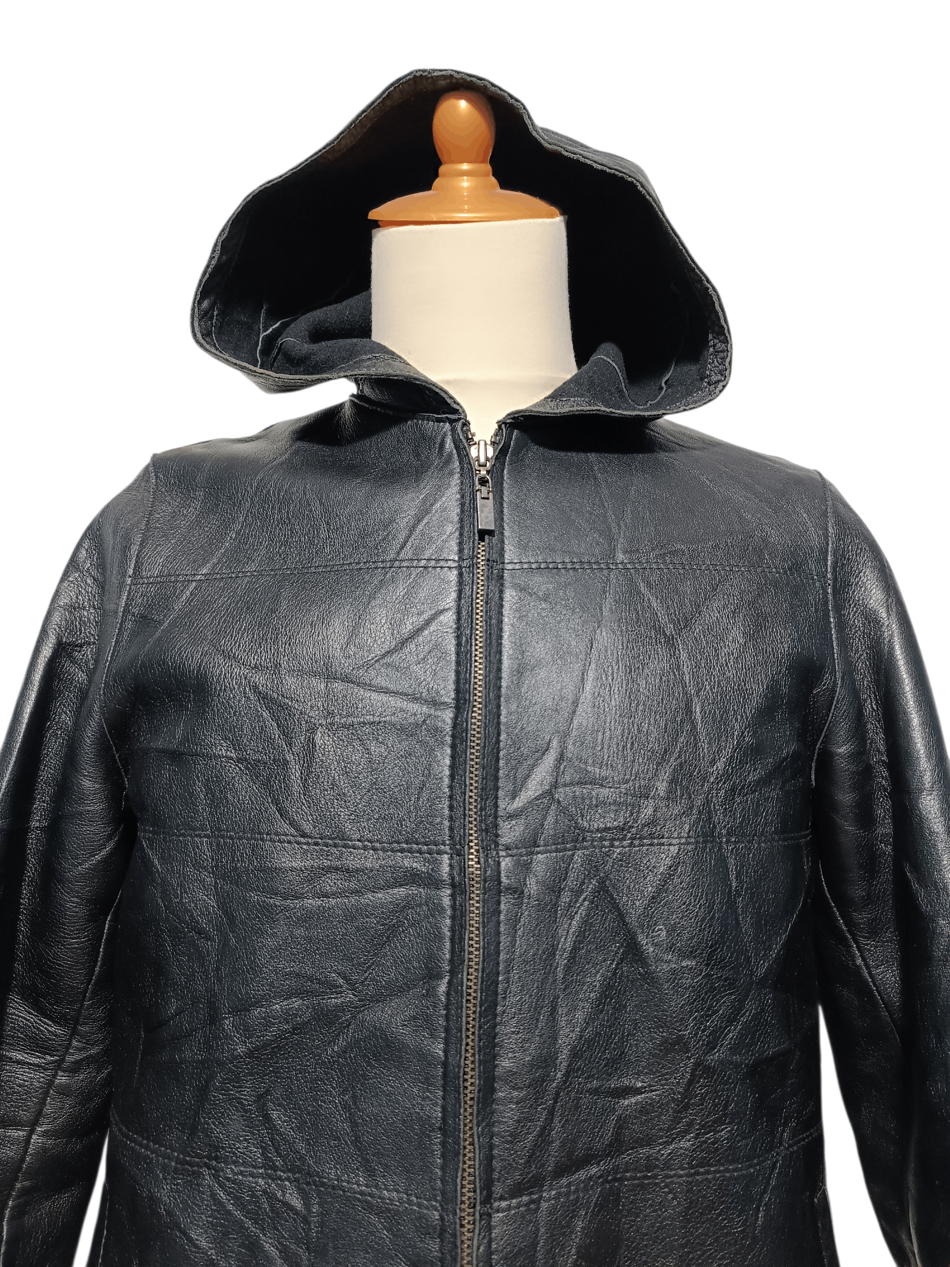 Japanese Brand Gallery Italy Hooded Leather Jacket Size US M / EU 48-50 / 2 - 3 Thumbnail