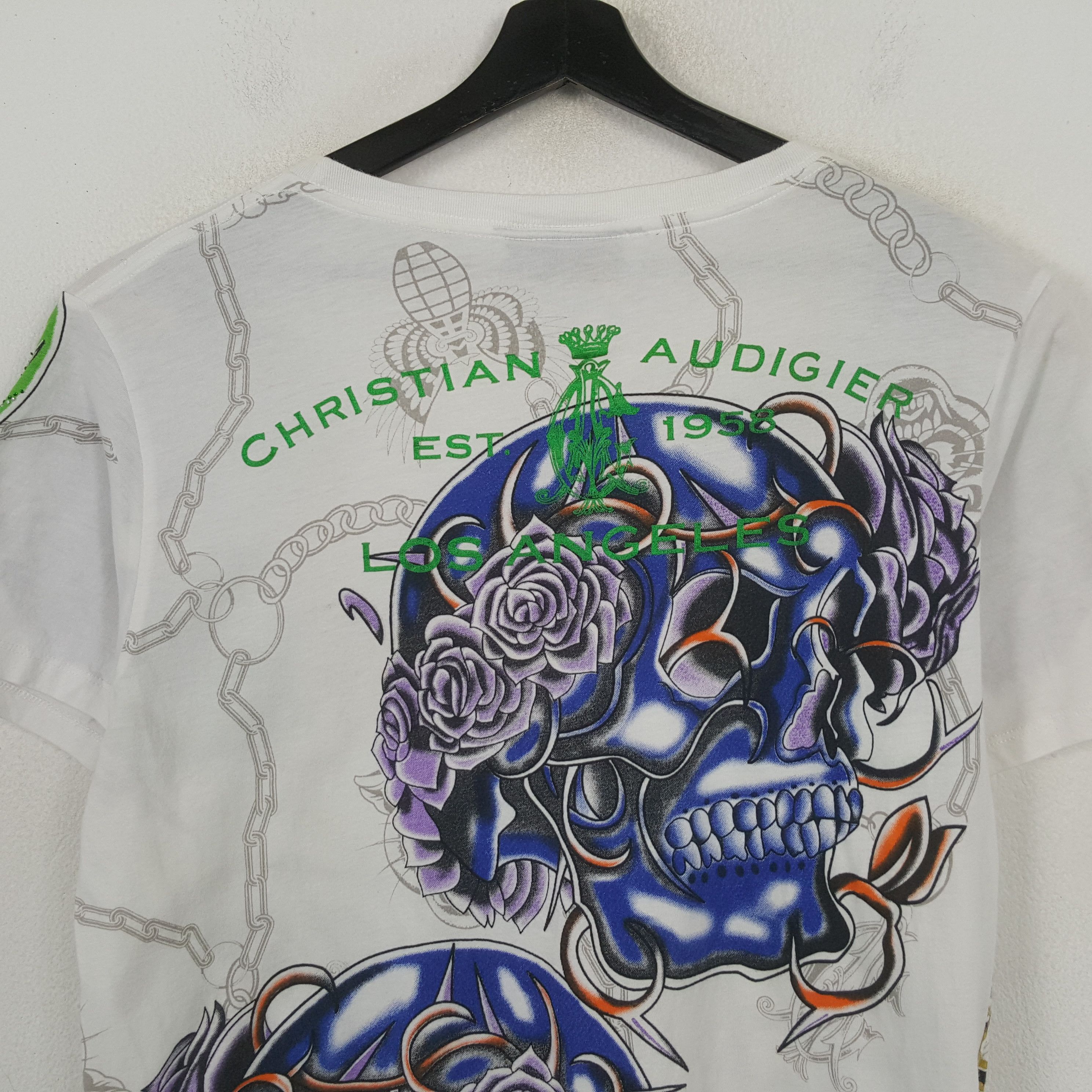 Christian Audigier Christian Audigier Fashion Designer Style Tshirt RR9 Size L / US 10 / IT 46 - 2 Thumbnail
