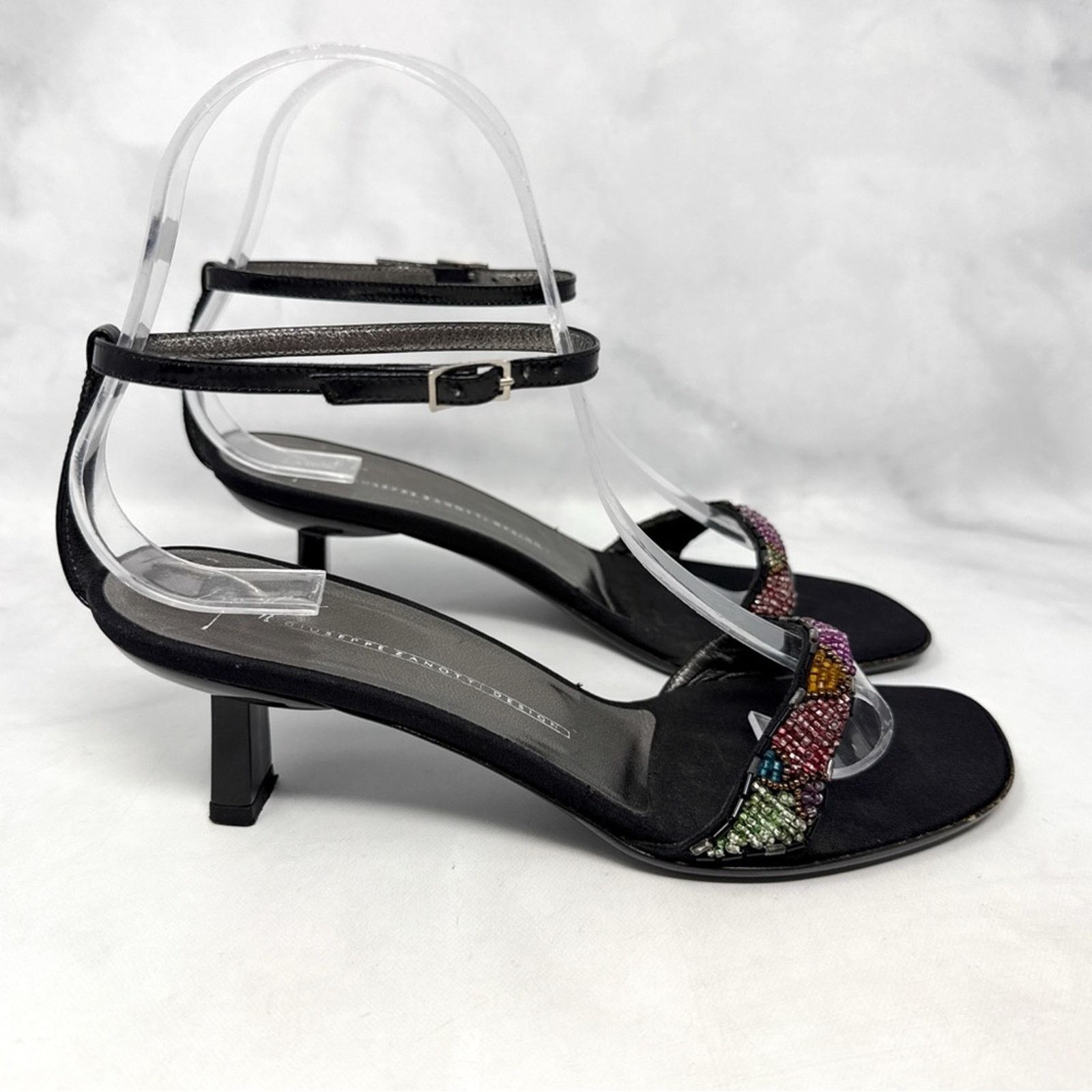 Giuseppe Zanotti Giuseppe Zanotti Vintage 90s Y2K Bead AnkleStrap Kitten Heel Size US 7 / IT 37 - 2 Thumbnail
