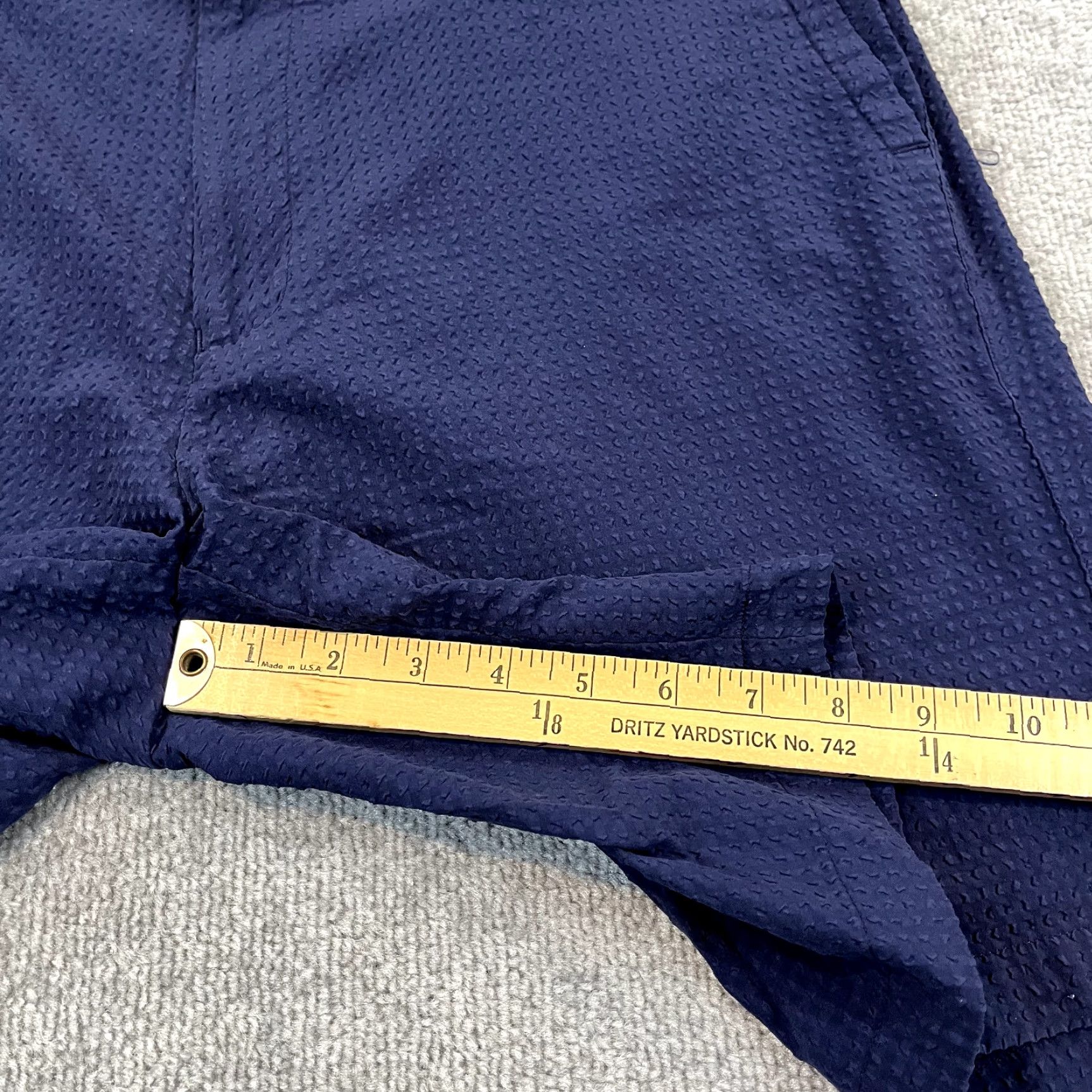 Peter Millar PETER MILLAR Shorts Mens 38 Chino Blue 8" Inseam Textured Golf Performance Crown Logo 5-Pocket Zipper Regular Stretch Breathable Size US 38 / EU 54 - 6 Thumbnail