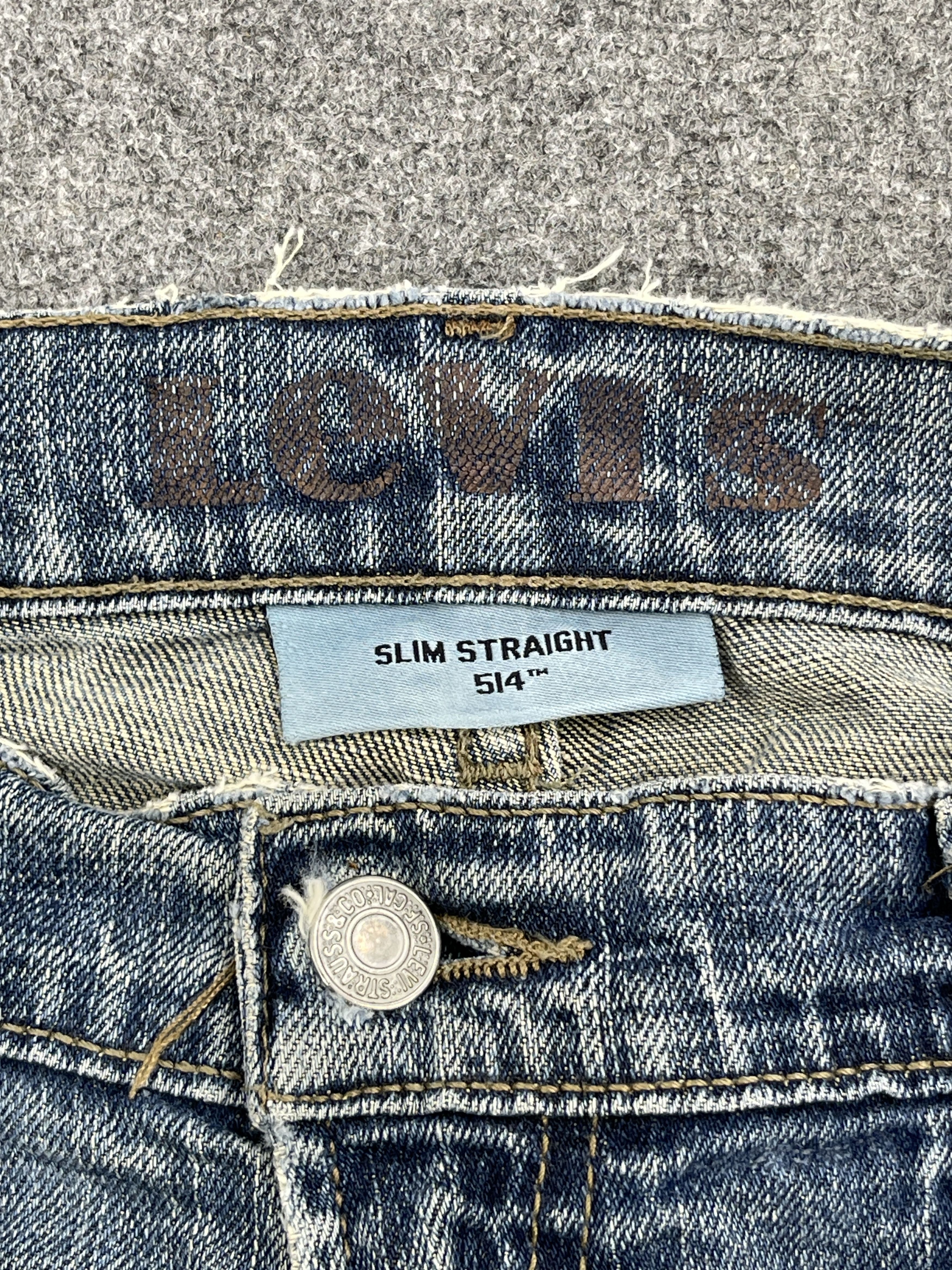 Levi's Faded Blue Vintage Levi's 514 Slim Straight Jeans DP2549 Size US 35 - 9 Thumbnail