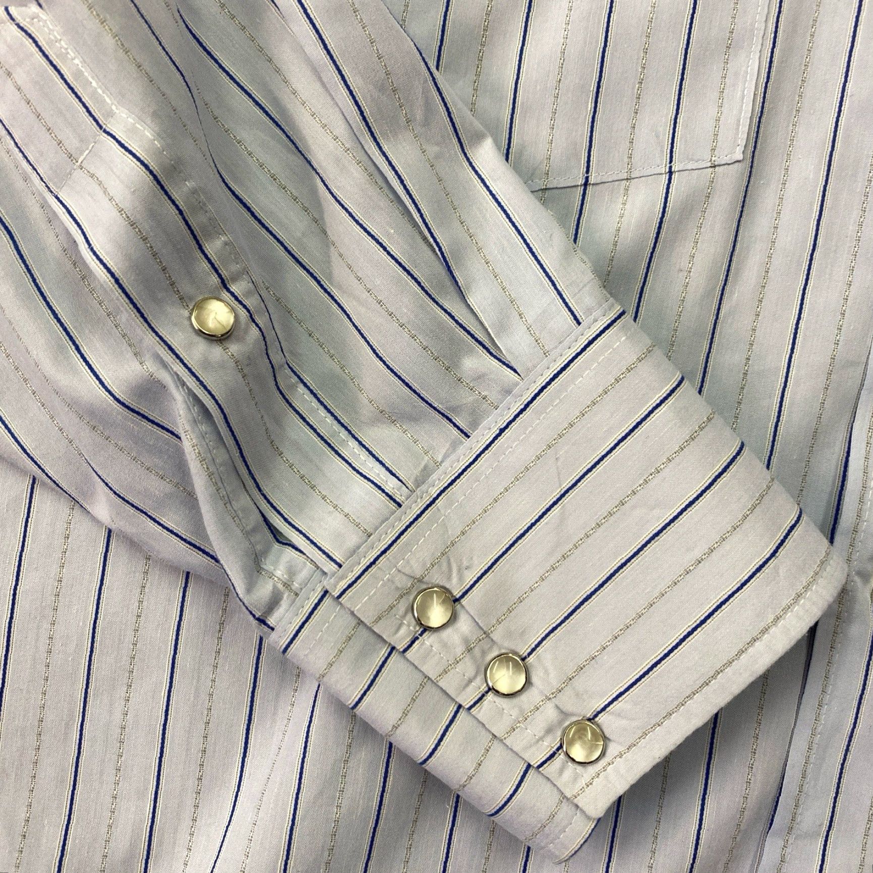 Vintage VINTAGE Panhandle Slim White Stripe Pearl Snap Western Shirt Men's XL Size US XL / EU 56 / 4 - 3 Thumbnail