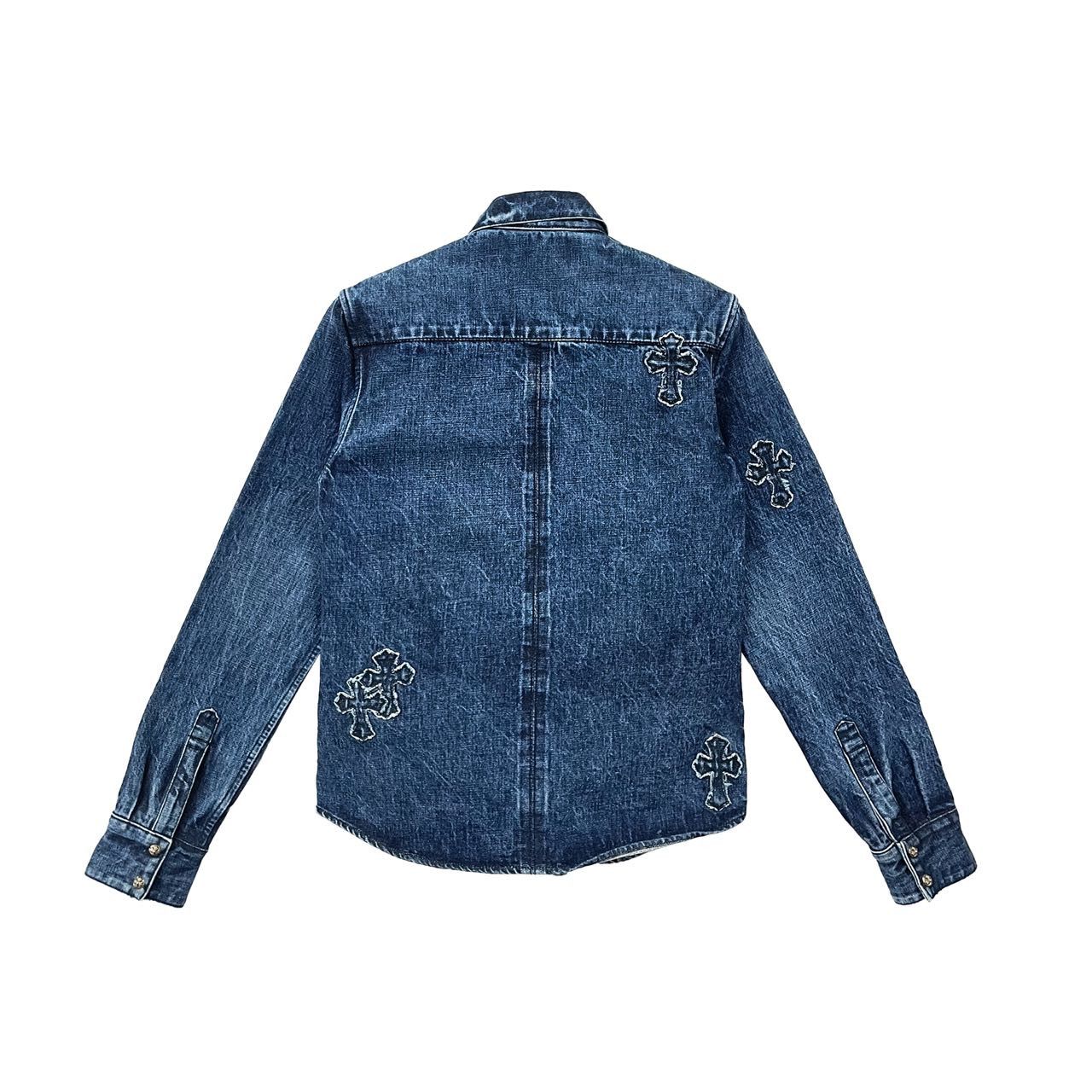 Chrome Hearts Chrome Hearts Cross Patch Denim Long Sleeve Shirt Size US XL / EU 56 / 4 - 2 Thumbnail