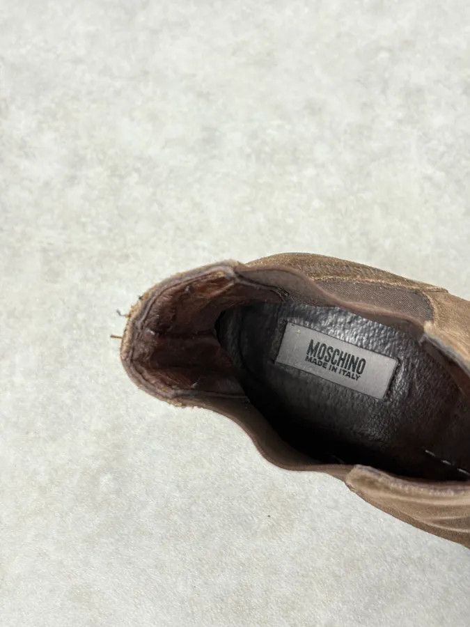 Moschino 2000s Moschino Brown Suede Leather Boots Size US 8.5 / EU 41-42 - 6 Thumbnail