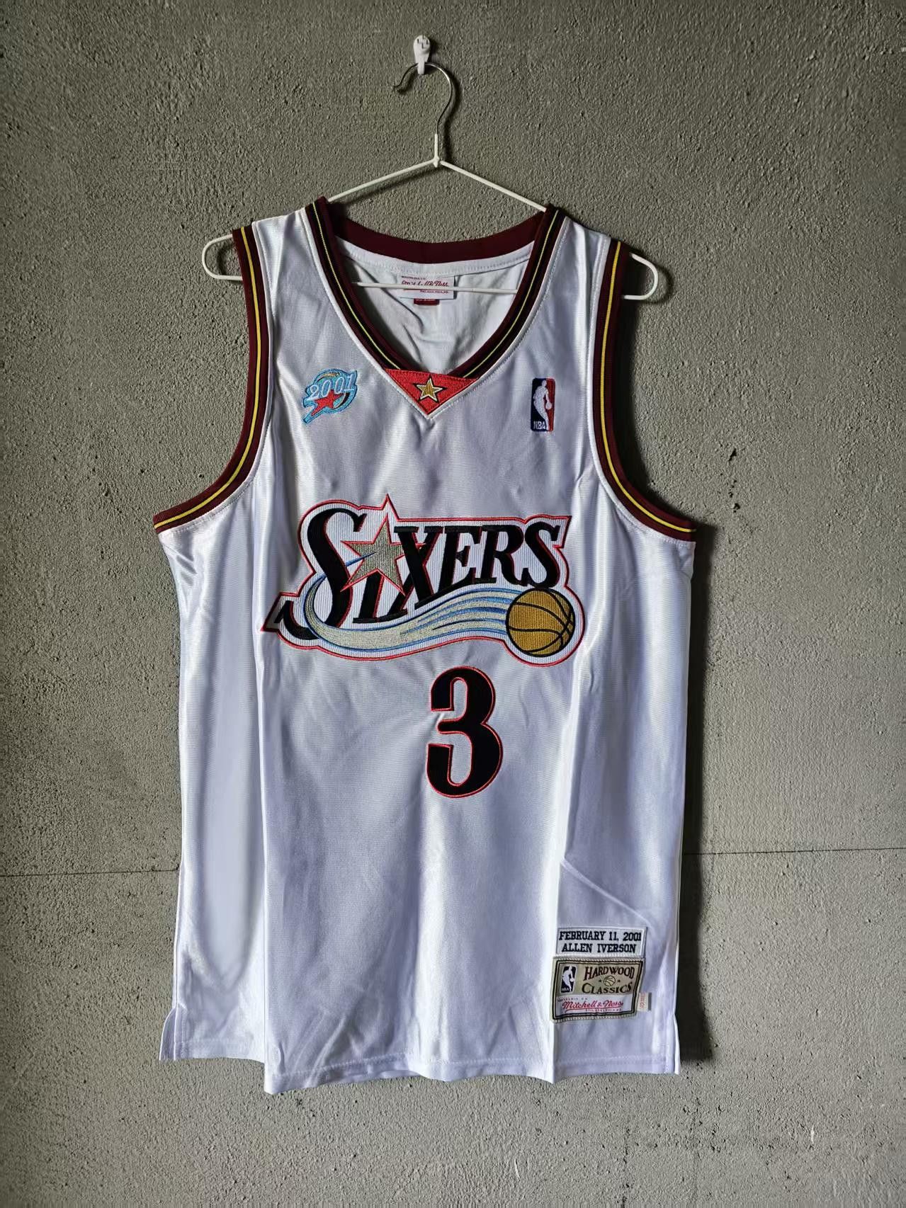 NBA Allen Iverson Jersey Philadelphia 76ers 3 Double Stitched Size US XL / EU 56 / 4 - 1 Thumbnail