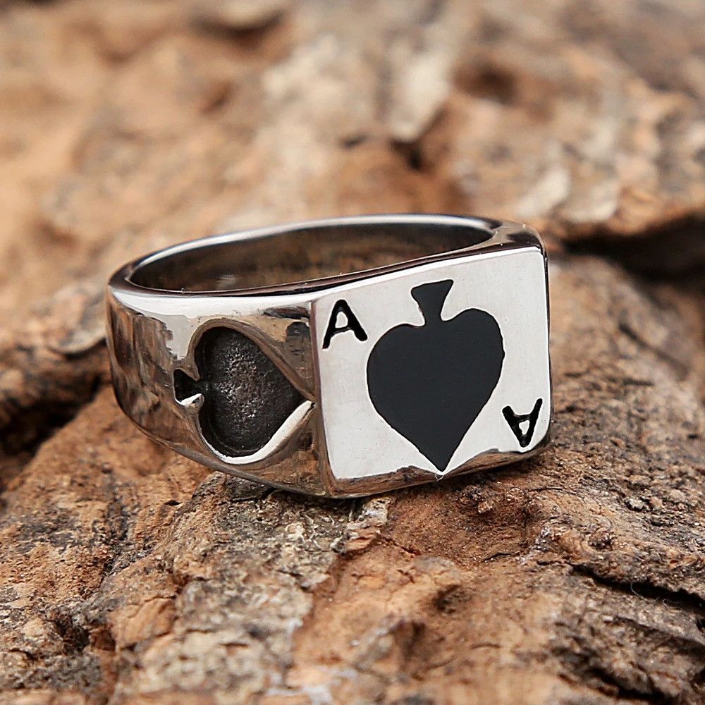 Vintage Lucky Spade A Playing Card Ring Size 28 - 3 Thumbnail