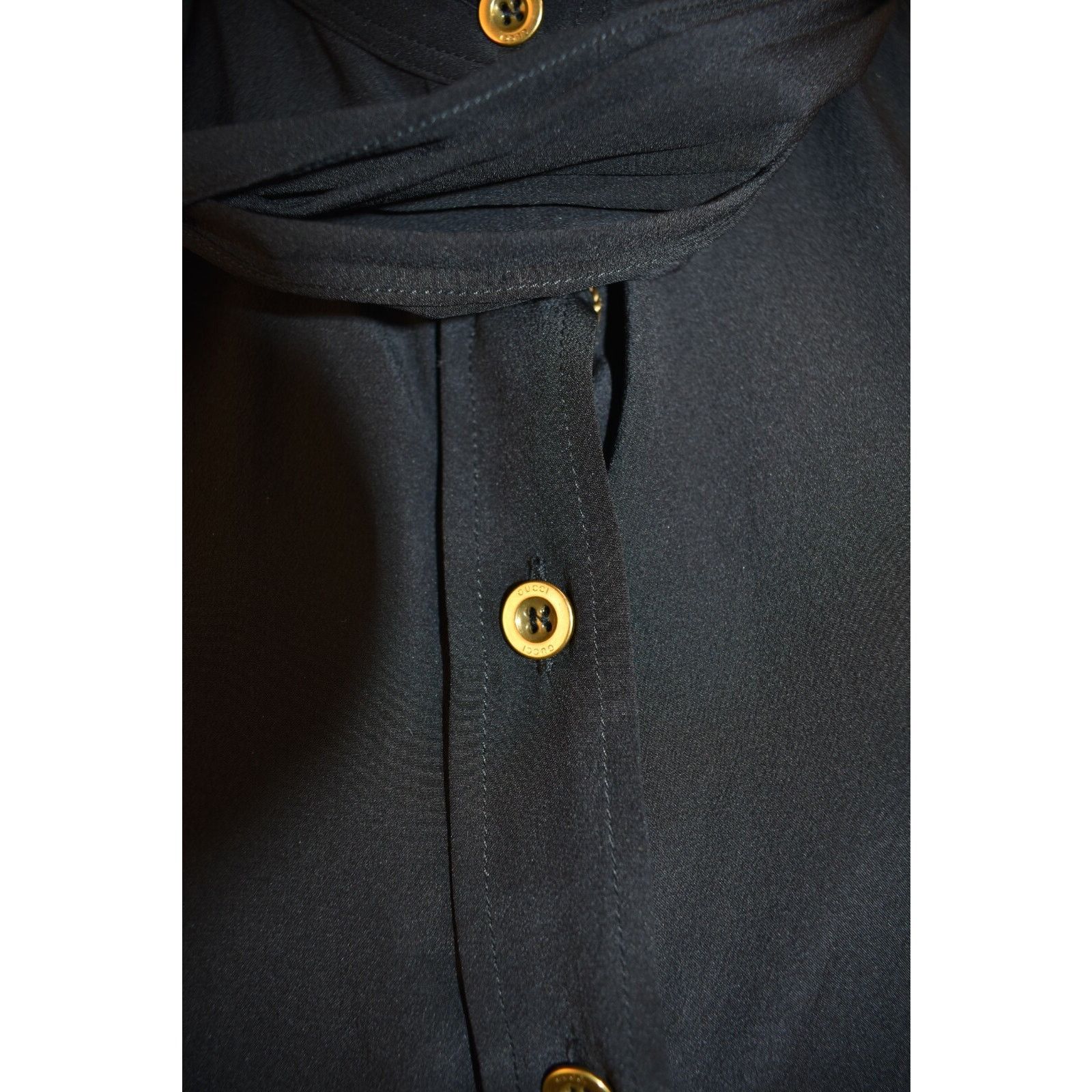 Gucci GUCCI 2217 SILK BLACK SHORT SLEEVES DRESS BLOUSE 42 IT US M Size M / US 6-8 / IT 42-44 - 5 Thumbnail