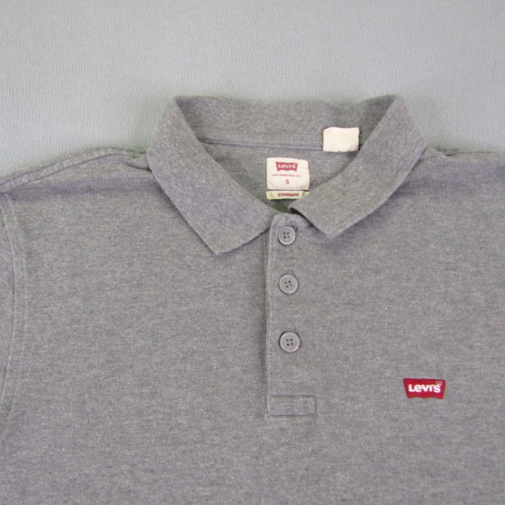 Levi's VINTAGE Levi's Polo Shirt Mens Small Gray Cotton Short Sleeve Casual Fit Logo 80s Mens Size US S / EU 44-46 / 1 - 2 Thumbnail
