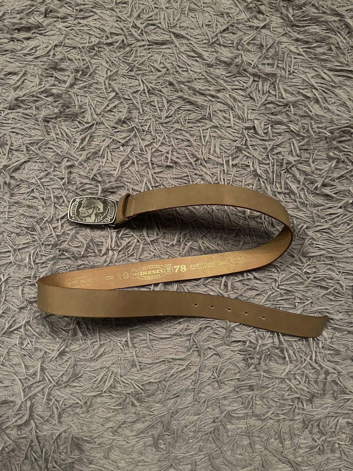 Diesel 00s vintage punk logo real leather belt