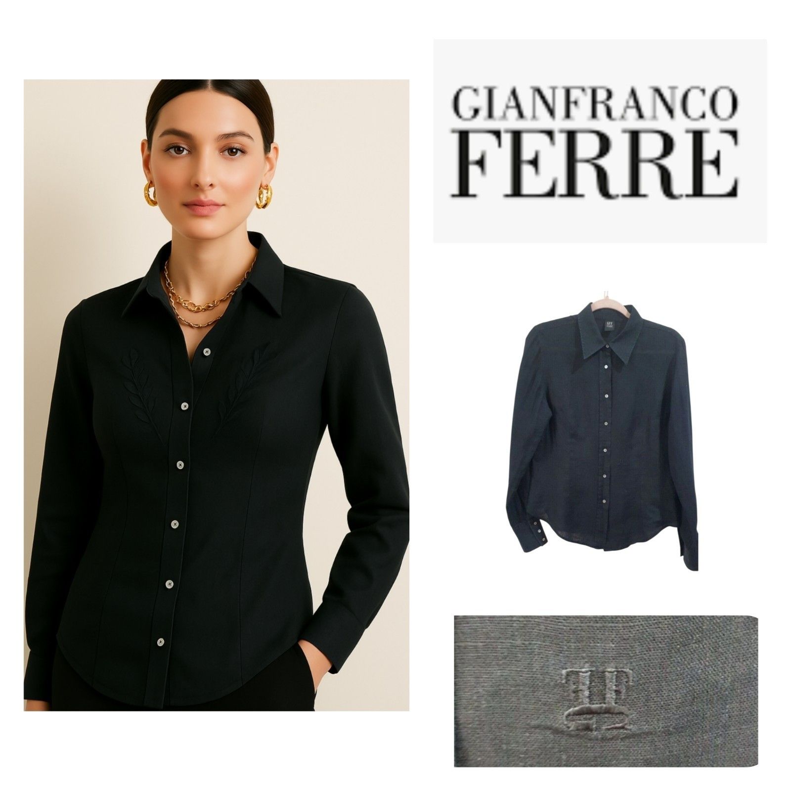 Logo Gianfranco FerrÃ© Gianfranco Ferre Shirt Linen Long Sleeves