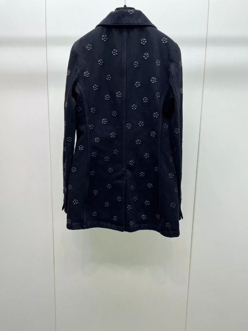 Chanel Chanel l23K black camellia denim suit jacket 2504-Nextarrow Size XXS / US 00 / IT 34 - 2 Thumbnail