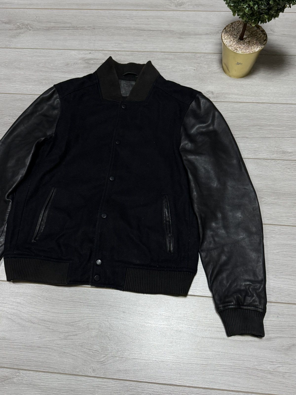 Allsaints Allsaints bomber varsity wool leather jacket buttons Size US L / EU 52-54 / 3 - 3 Thumbnail