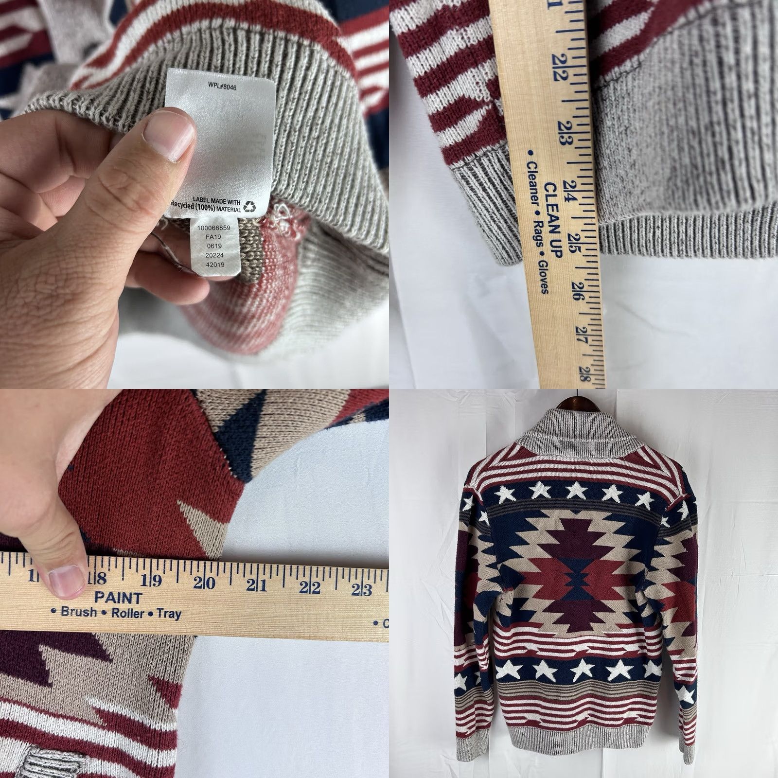 Vintage VINTAGE American Rag Mens Medium Stars Stripes Aztec Cardigan Button Sweater Patriotic Mens Size US M / EU 48-50 / 2 - 8 Thumbnail