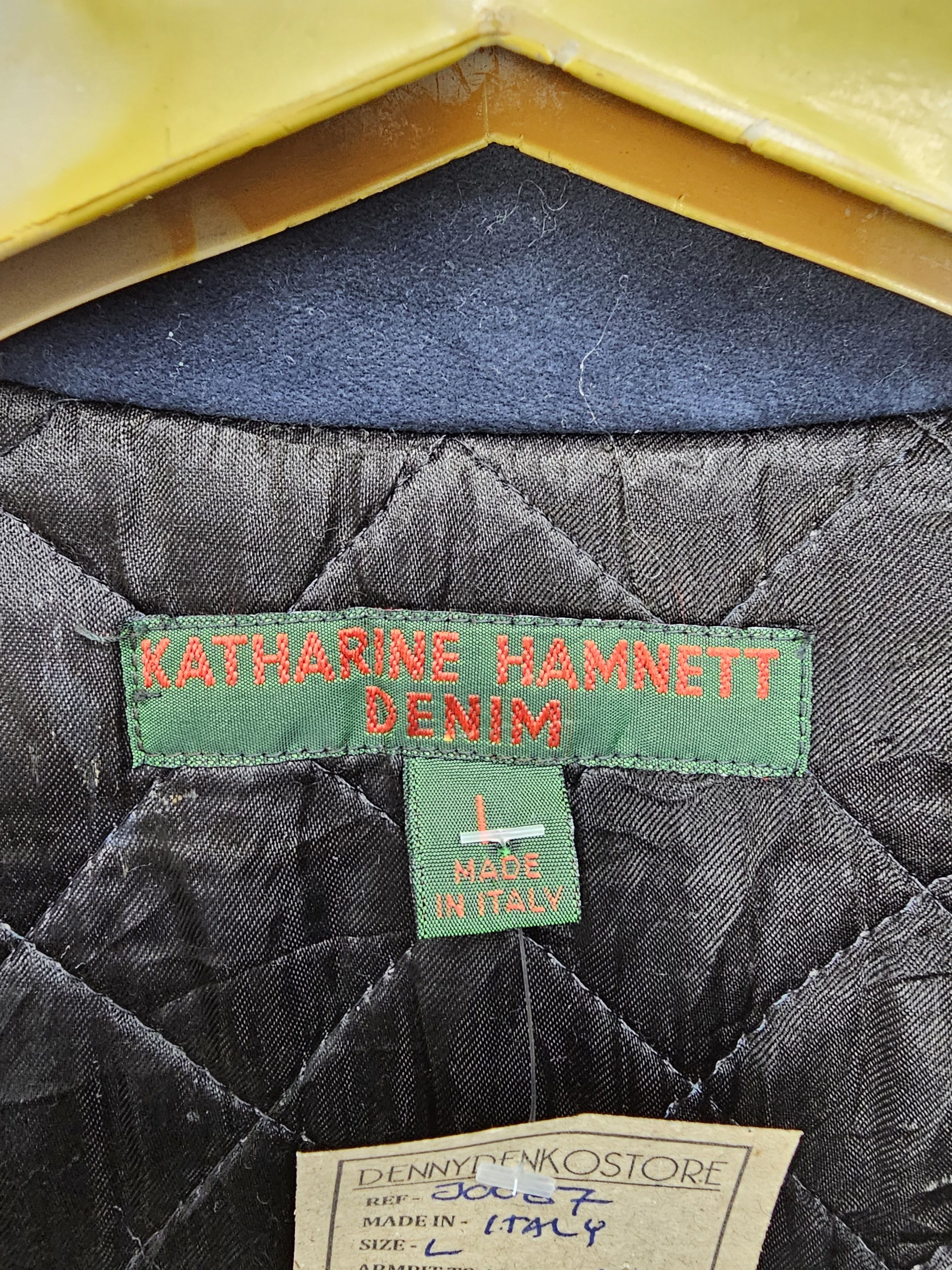 Katharine Hamnett London Vtg KATHARINE HAMNETT DENIM Waxed Riri Zipper Jacket J0087 Size US M / EU 48-50 / 2 - 12 Thumbnail