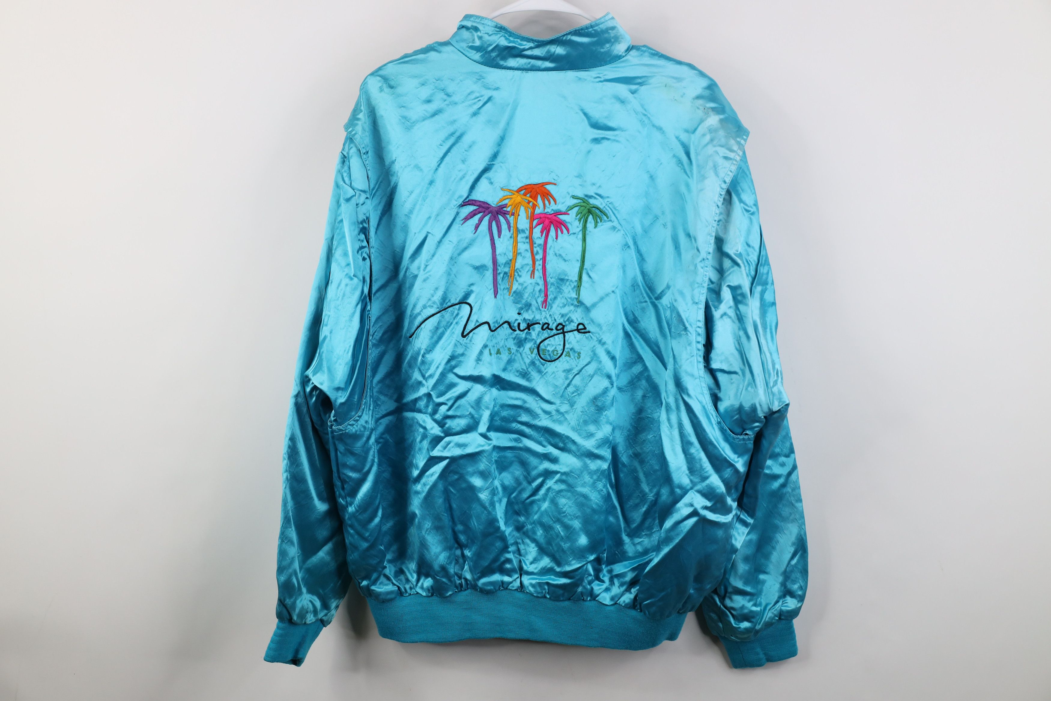 Vintage Vintage 90s Streetwear Casino Satin Bomber Jacket Blue USA Size US XXL / EU 58 / 5 - 13 Thumbnail