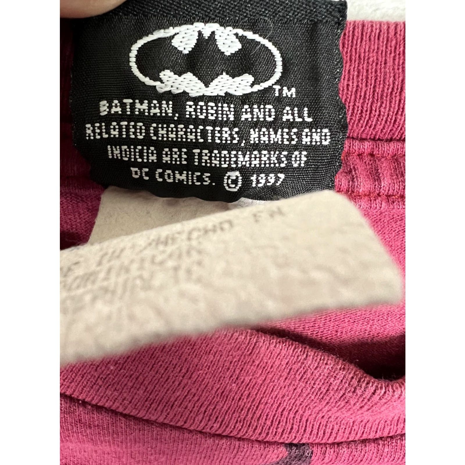 DC Comics VINTAGE Batman & Robin Shirt Mens Large Red All Over Print DC Comics 90s Size US L / EU 52-54 / 3 - 7 Thumbnail