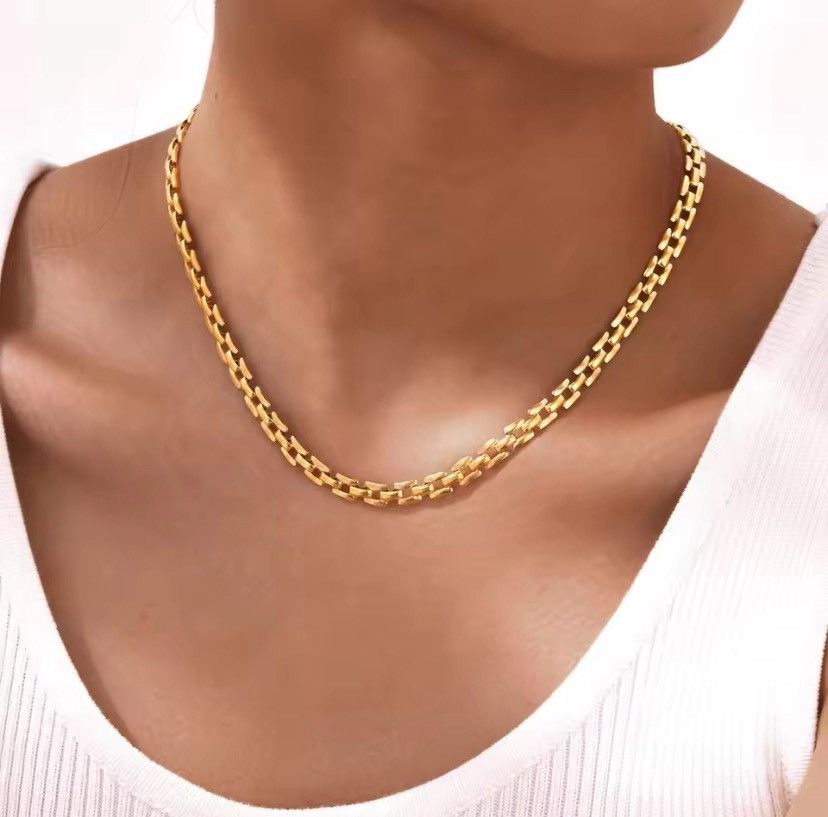 Other Gold Plated Stainless Steel Link Chain Necklace Size ONE SIZE - 4 Thumbnail