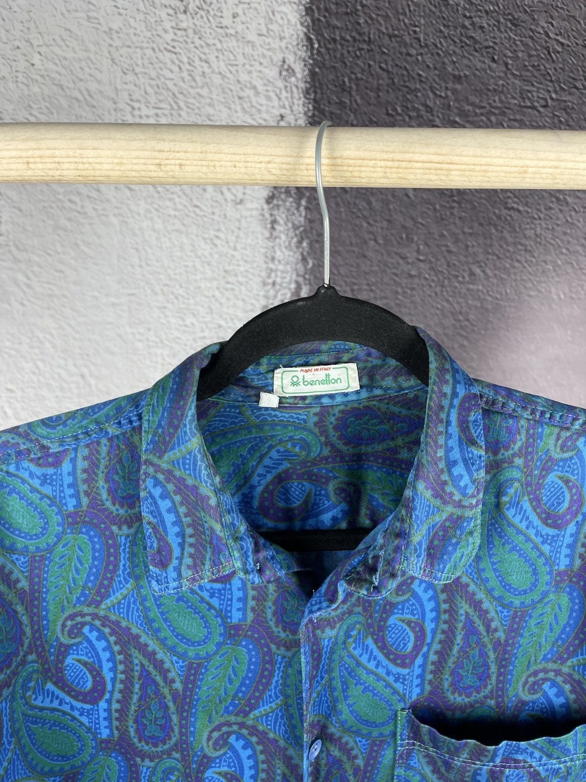 Benetton Benetton vintage 80s 90s paisley pattern made in Italy shirt Size US M / EU 48-50 / 2 - 5 Thumbnail