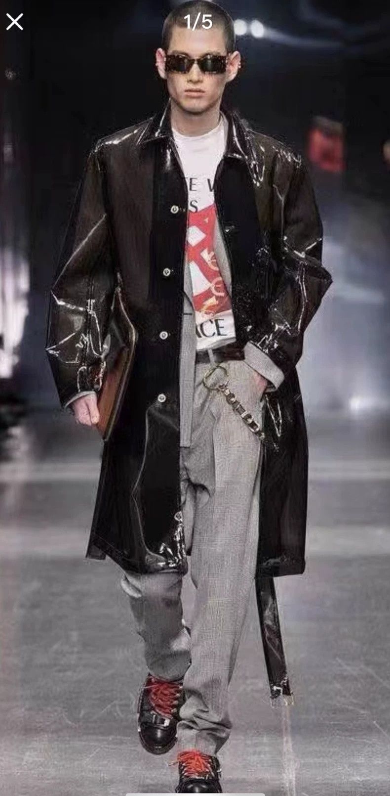 Versace Versace Black PVC transparent long trench coat Size US S / EU 44-46 / 1 - 1 Thumbnail