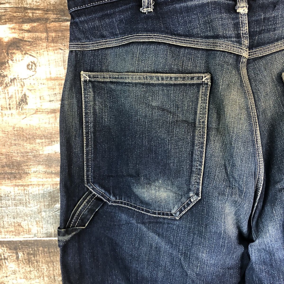Japanese Brand DL GU Blue faded Denim jeans vintage Pants #C009 Size US 35 - 15 Thumbnail