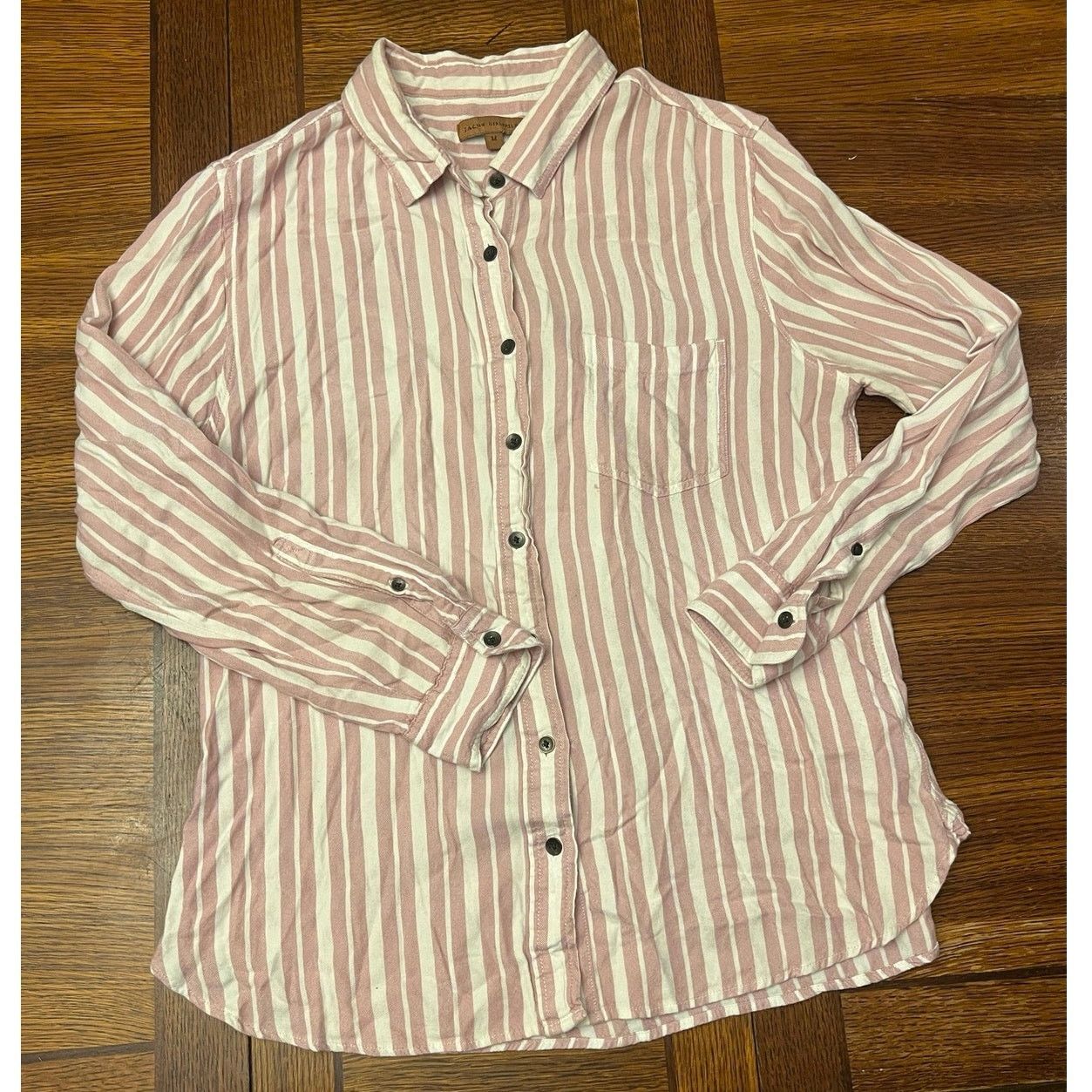 Other Jach’s Girlfriend Pink Striped Button Down Blouse Shirt Med Size M / US 6-8 / IT 42-44 - 8 Thumbnail