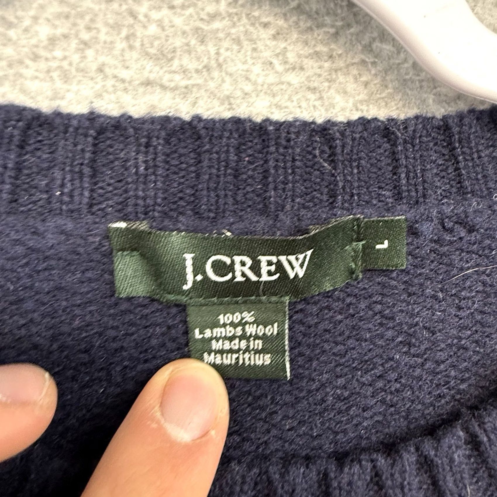 J.Crew J. Crew Sweater Mens L Navy Blue Lambswool Crewneck Knit Pullover Classic Preppy Warm Size US L / EU 52-54 / 3 - 4 Thumbnail