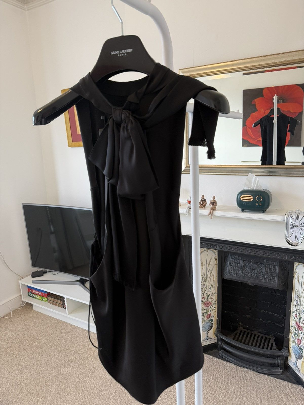 Saint Laurent Paris FW23 Saint Laurent Lavalliere Back Blouse in Crepe Satin Size US S / EU 44-46 / 1 - 3 Thumbnail