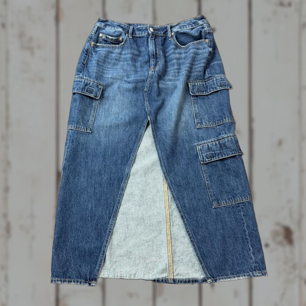 American Eagle Outfitters American Eagle Outfitters Jeans Skirt Womens 12 Low Rise Dark Wash Denim Midi Maxi Slit Pockets Blue Regular 31x34 Size 34" / US 12 / IT 48 - 1 Thumbnail
