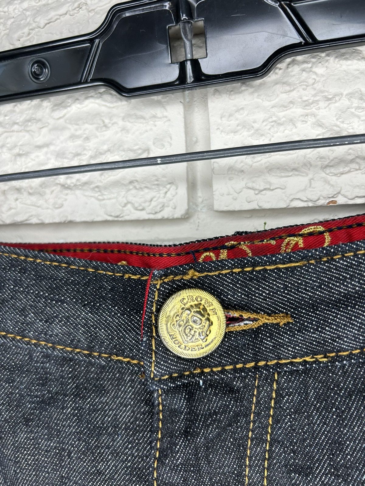 Japanese Brand Vintage Crown Holder Embroidered Studded Baggy Skater Jeans Size US 38 / EU 54 - 10 Thumbnail