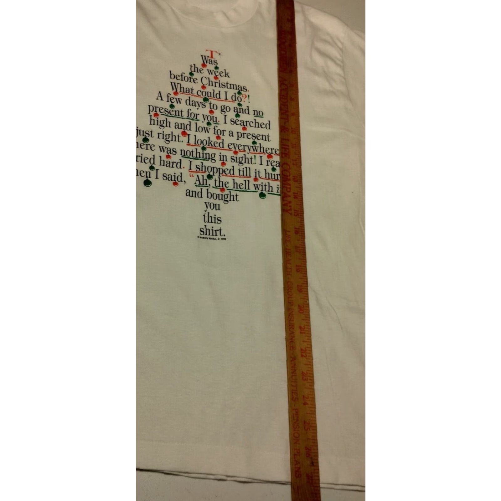 Vintage VINTAGE 90s Christmas Shirt Funny Gift Tree White Single Stitch T-Shirt Mens XL Christmas Tree Mens XL White Single Stitch Shirt Size US XL / EU 56 / 4 - 4 Thumbnail