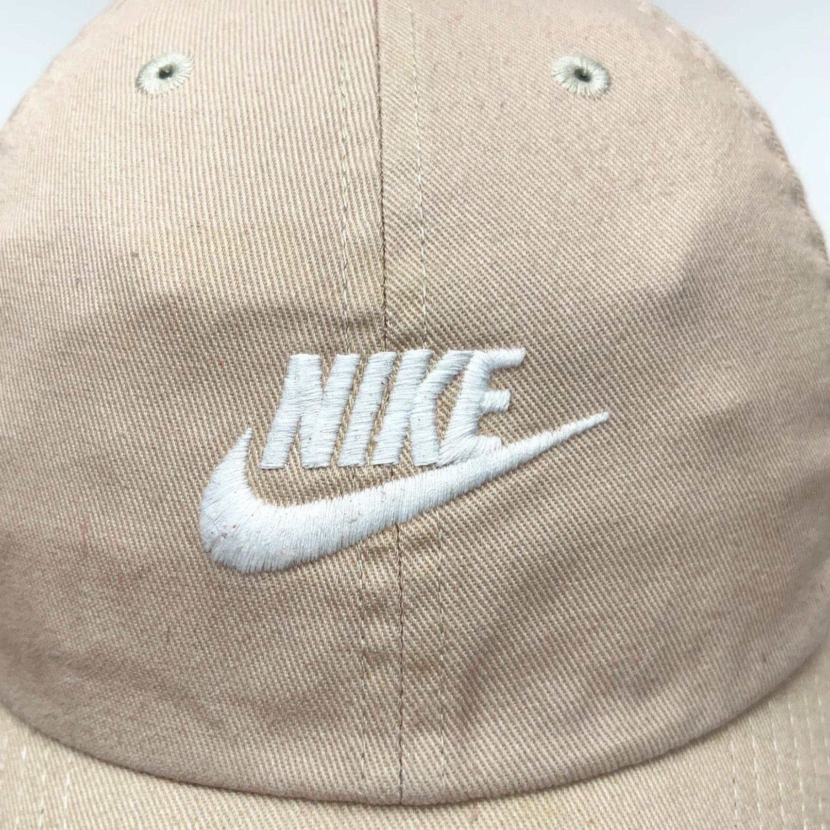 Nike NIKE Adjustable Snapback Hat Beige Swoosh Twill Classic Outdoor Mens Size ONE SIZE - 4 Thumbnail
