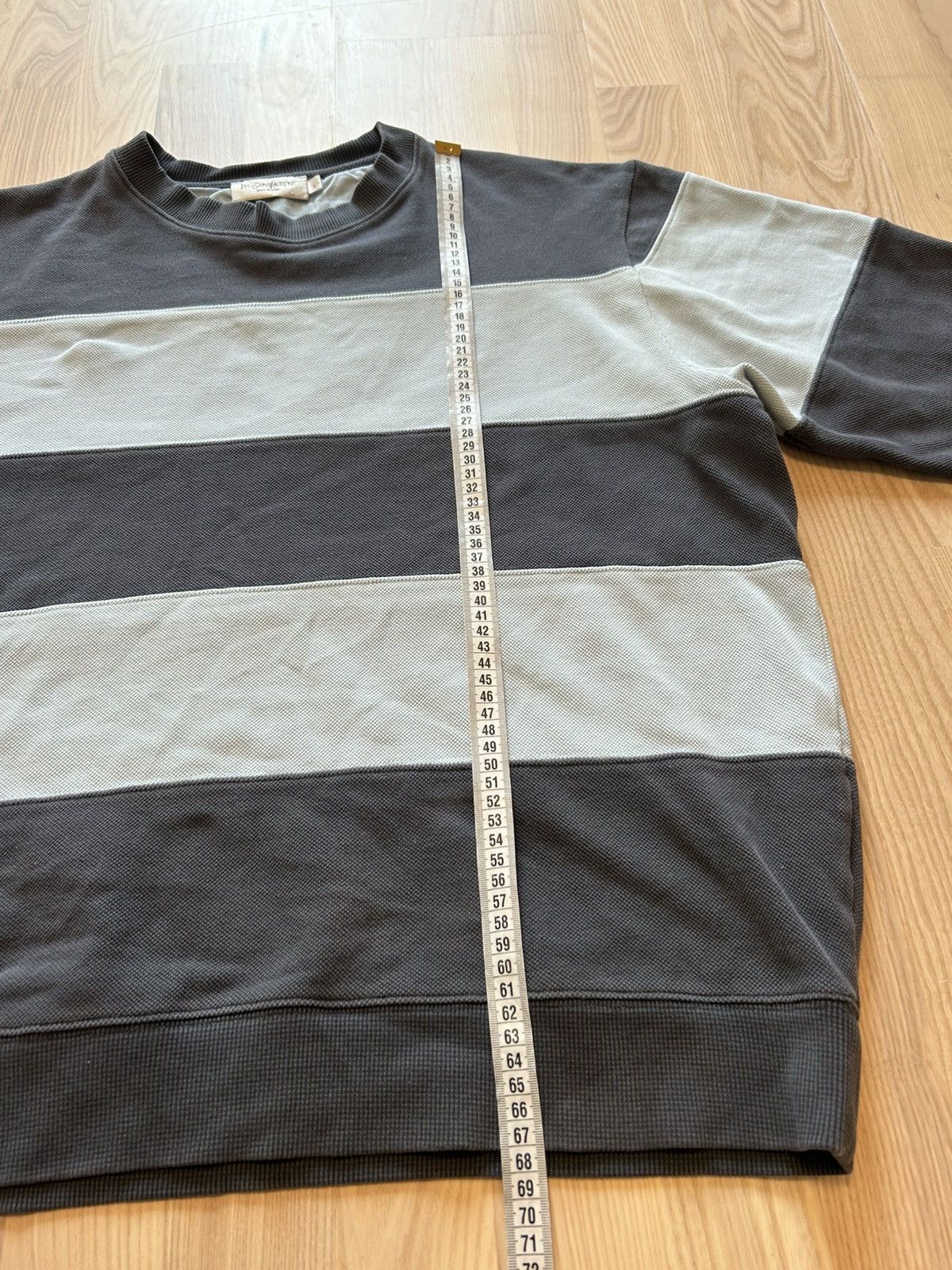Yves Saint Laurent Yves Saint Laurent Pour Homme Striped Relaxed Crewneck Size US L / EU 52-54 / 3 - 4 Thumbnail