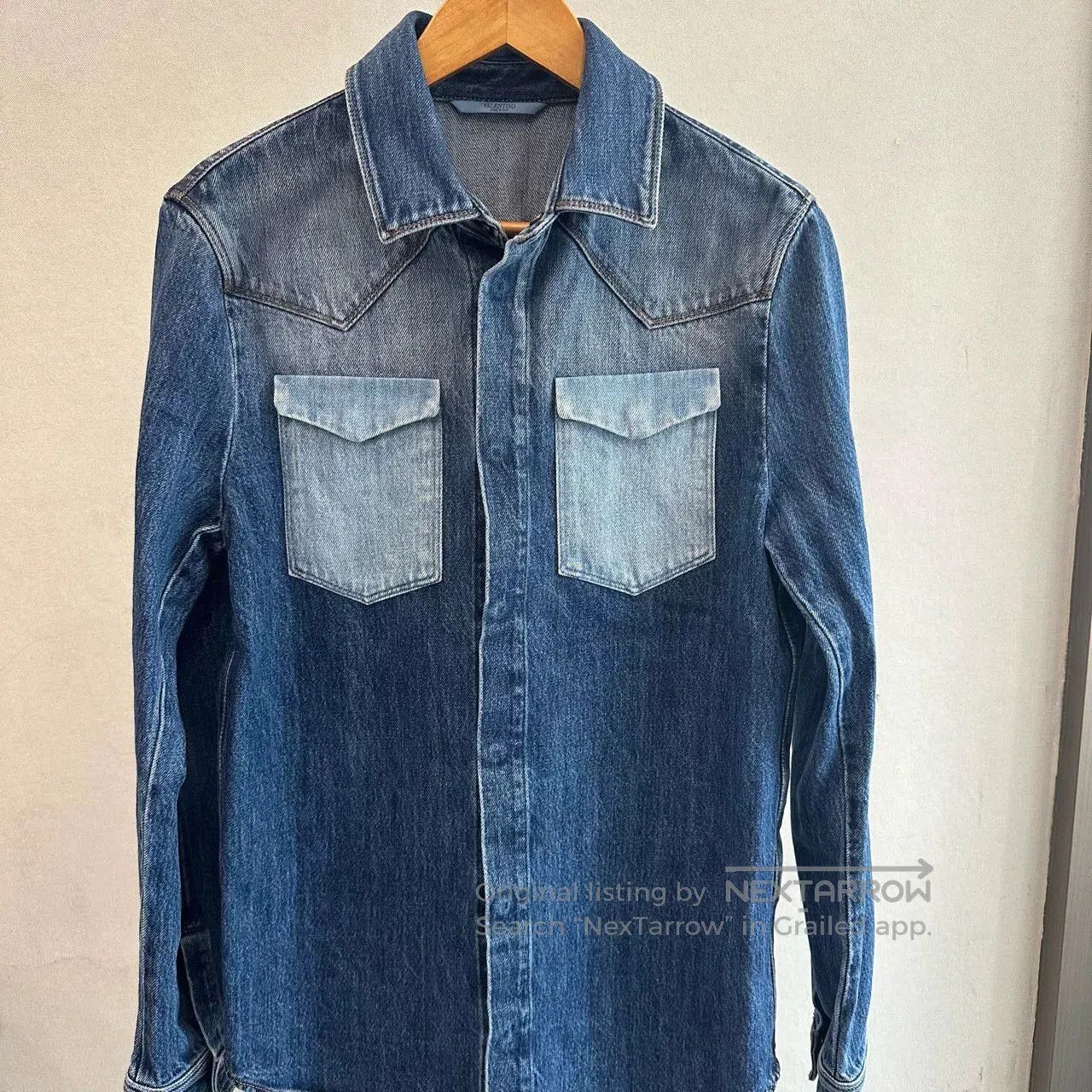 Valentino VALENTINO Denim Button-Up Shirt. Size US M / EU 48-50 / 2 - 2 Thumbnail