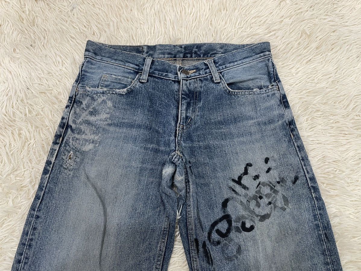 Japanese Brand Ozone Rocks Thrashed Redline Japan Denim Size US 31 - 5 Thumbnail