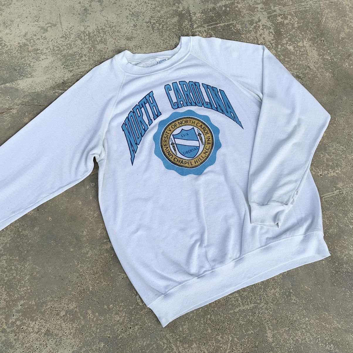 Hanes × Vintage Rare! Vintage 80s Distressed Hanes North Carolina University Size US L / EU 52-54 / 3 - 1 Thumbnail
