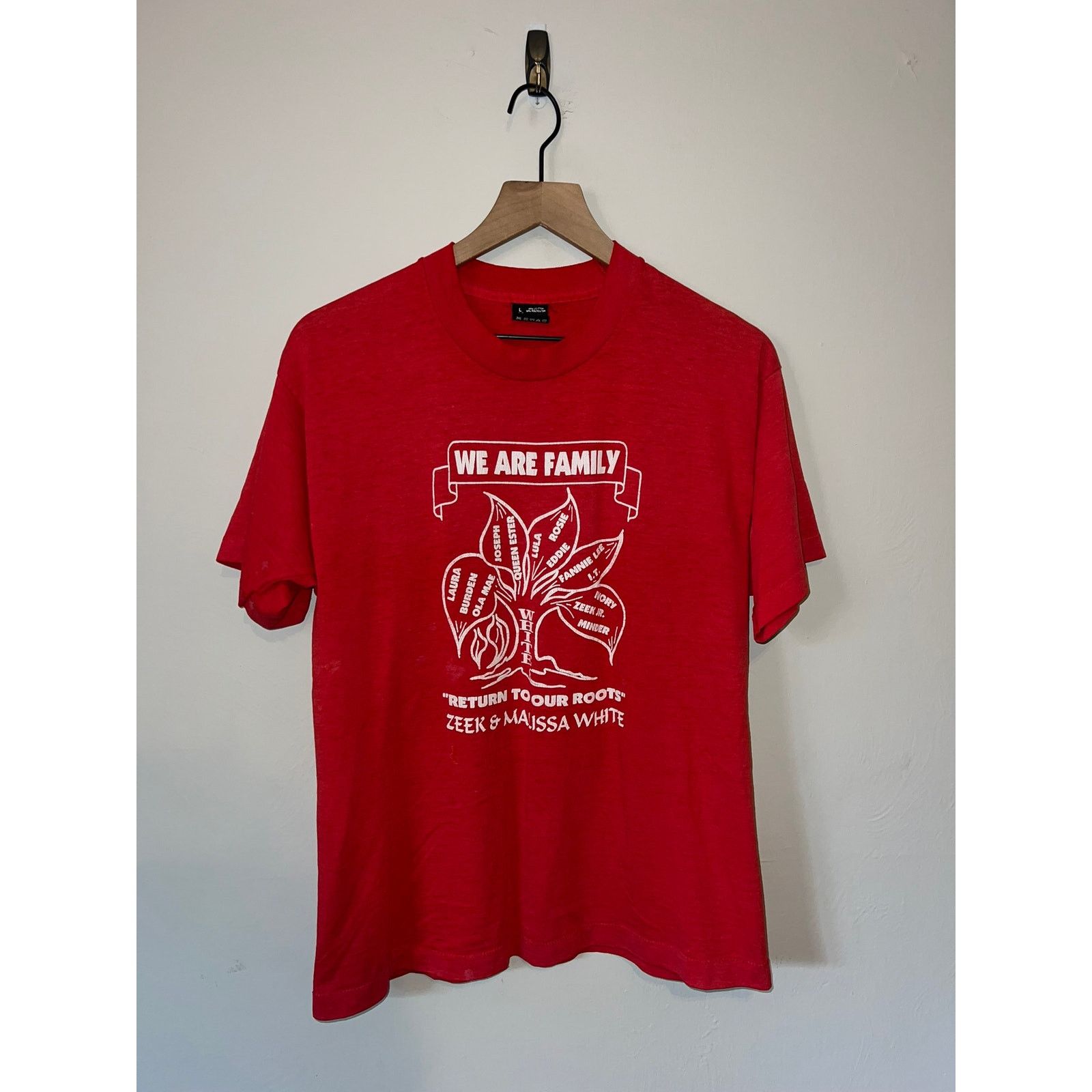 Vintage Vintage Family Tree Shirt Zeek & Melissa White Tee VTG L Size US L / EU 52-54 / 3 - 1 Thumbnail