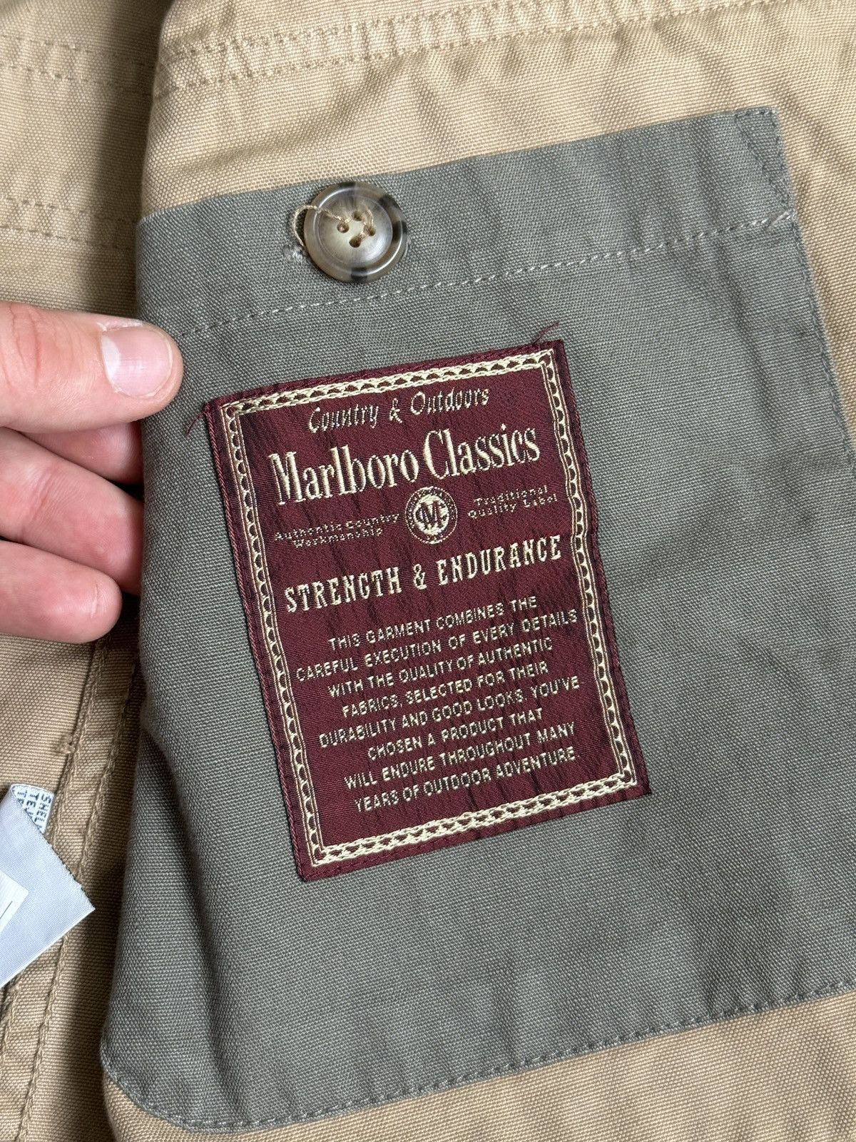 Marlboro Classics Vintage Marlboro Classics Leather Collar Work Coat Size US L / EU 52-54 / 3 - 13 Thumbnail