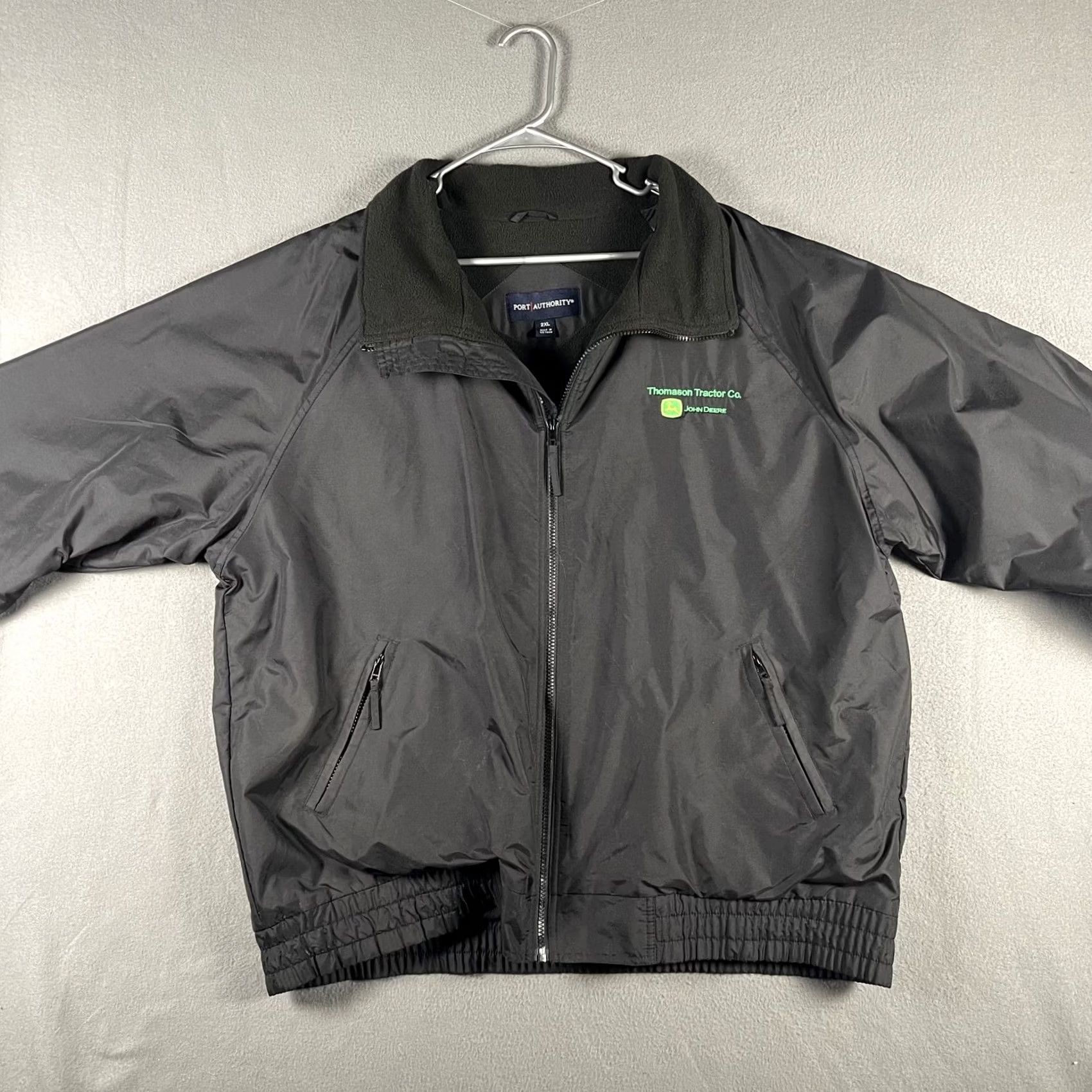 Port Authority Port Authority Jacket Mens 2XL Black Lined Windbreaker Zip Full Pockets Logo Embroidered Thomason Tractor John Deere Casual Workwear Outdoor Size US XXL / EU 58 / 5 - 3 Thumbnail