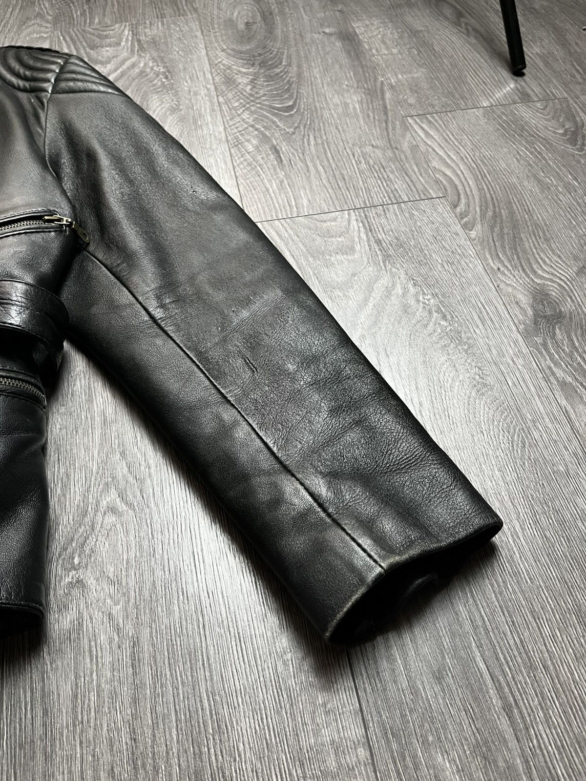 Genuine Leather Vintage 1990s Archival Leather Moto Jacket Oklahoma Buttons Size US M / EU 48-50 / 2 - 6 Thumbnail