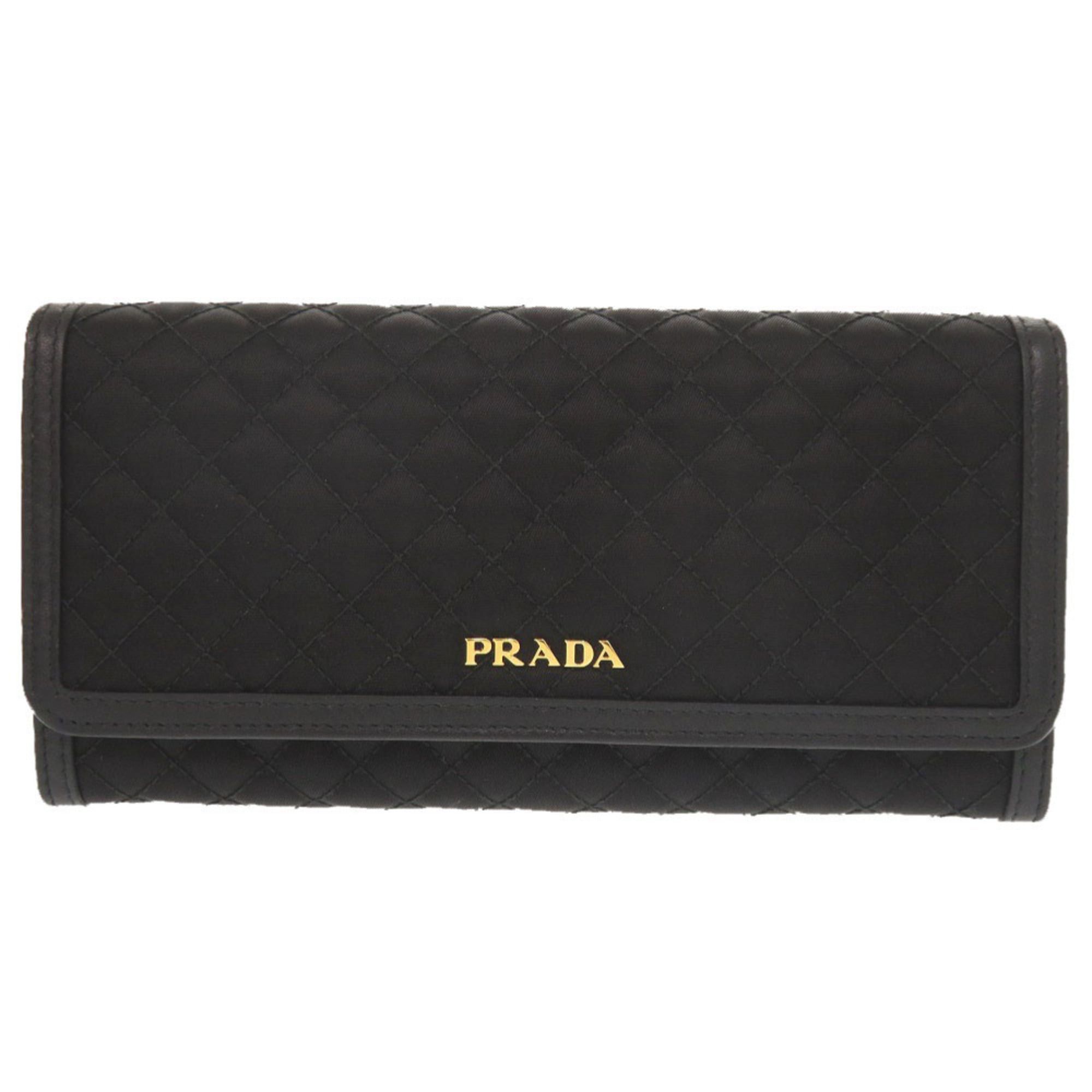 Prada Like New Prada Quilted Nylon Leather Black Long Wallet 1799PRADA Size ONE SIZE - 1 Thumbnail