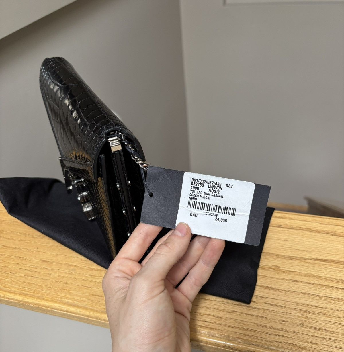 Saint Laurent Paris $25k Retail - Saint Laurent Crocodile Black Cassandra Bag Size ONE SIZE - 3 Thumbnail
