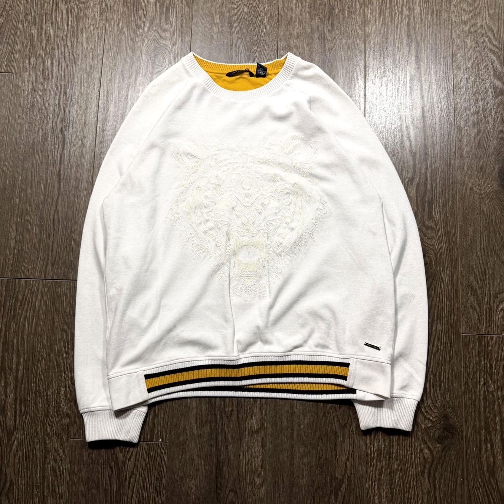 Sean John Y2K Sean John Crewneck Sweatshirt Mens XL White Tiger Embroidered Fleece Graphic Print Crew Neck Pullover Multicolor Hem Size US XL / EU 56 / 4 - 3 Thumbnail