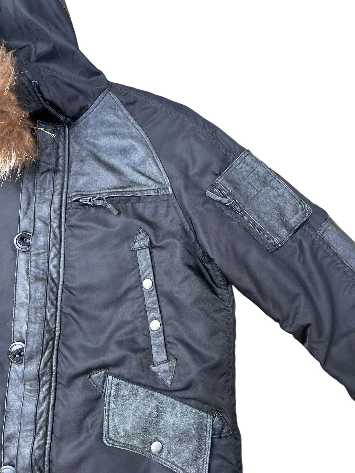 Le Grande Bleu (L.G.B.) HOUSTON N3B Style Racoon Fur Hybrid Lambhide Parka Jacket Size US M / EU 48-50 / 2 - 9 Thumbnail