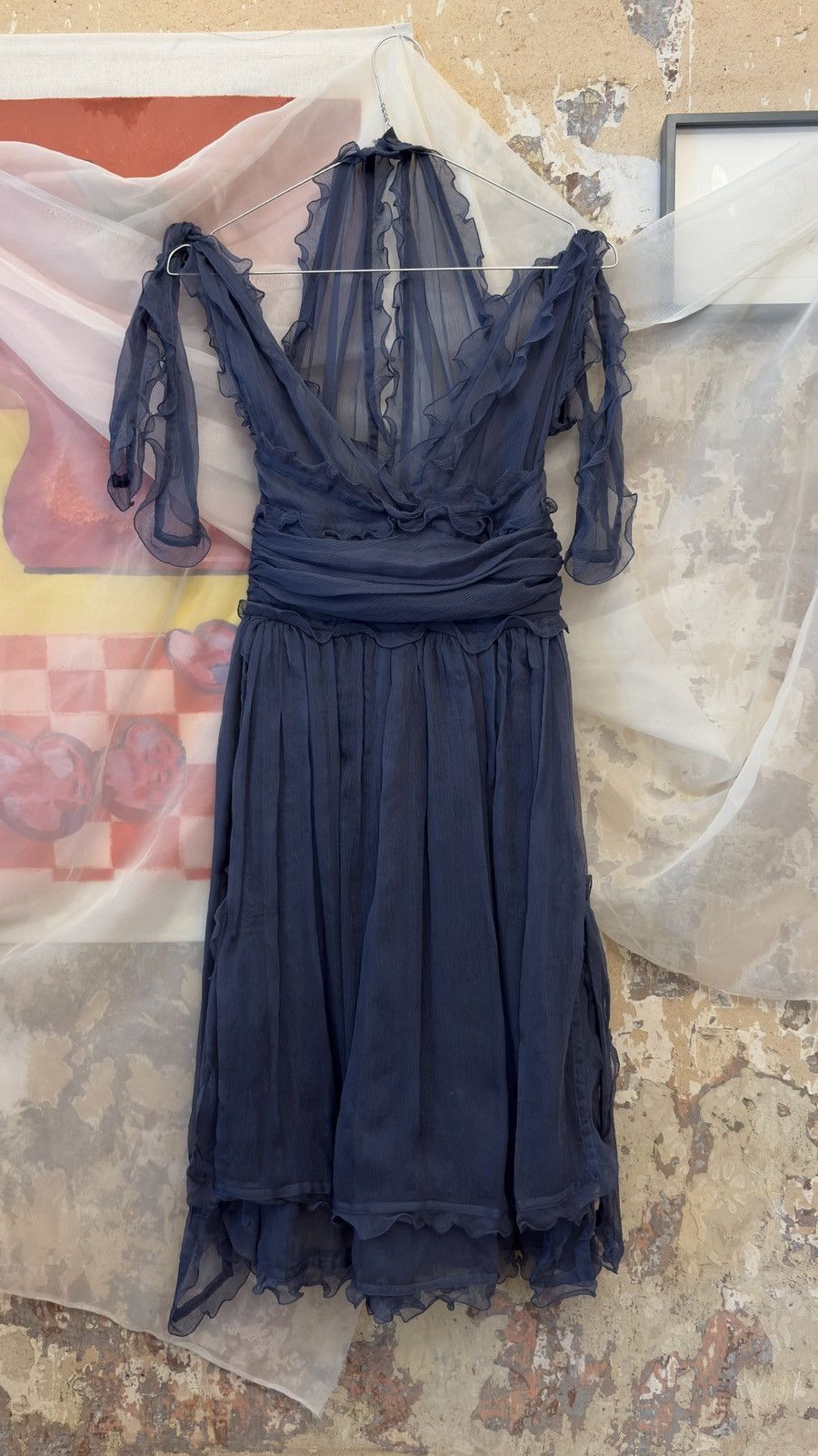 Fendi Fendi Blue Silk Chiffon Dress, size XS-S Size S / US 4 / IT 40 - 9 Thumbnail