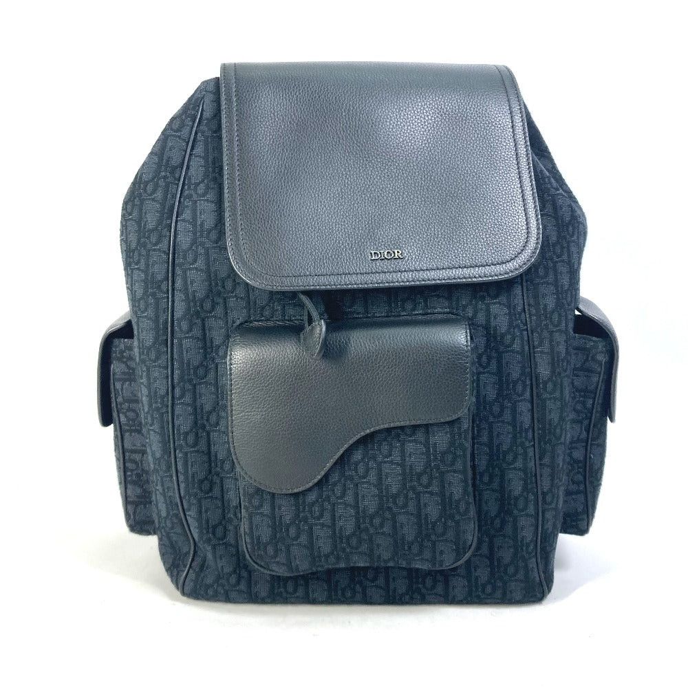 Dior Dior 1Adba161Yks 23Ss Saddle Oblique Backpack Briefcase Rucksack Canvas/Leather Men Navy Size ONE SIZE - 1 Thumbnail