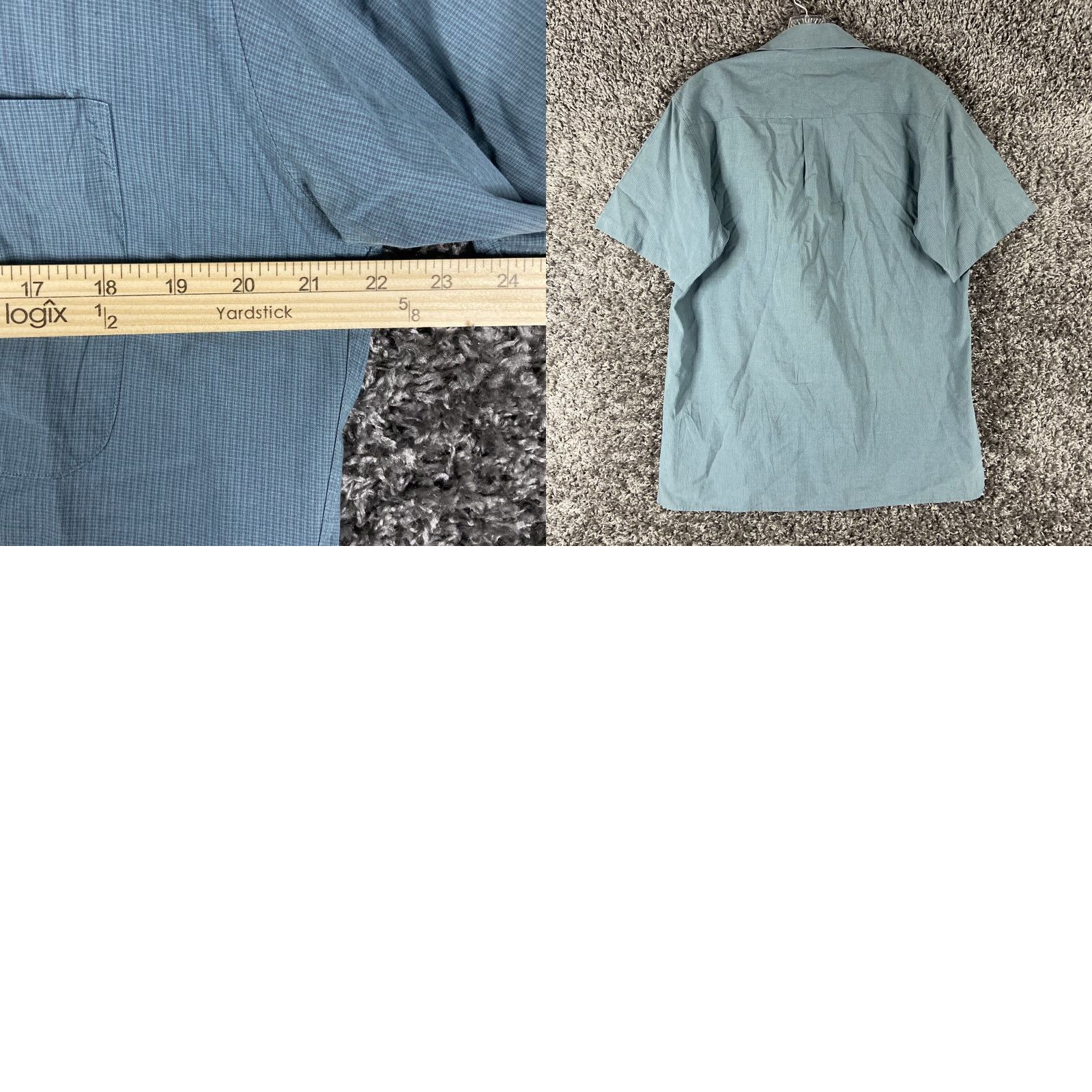 Perry Ellis Perry Ellis Blue Button-Up Short Sleeve Men S Shirt Size US 29 - 8 Thumbnail