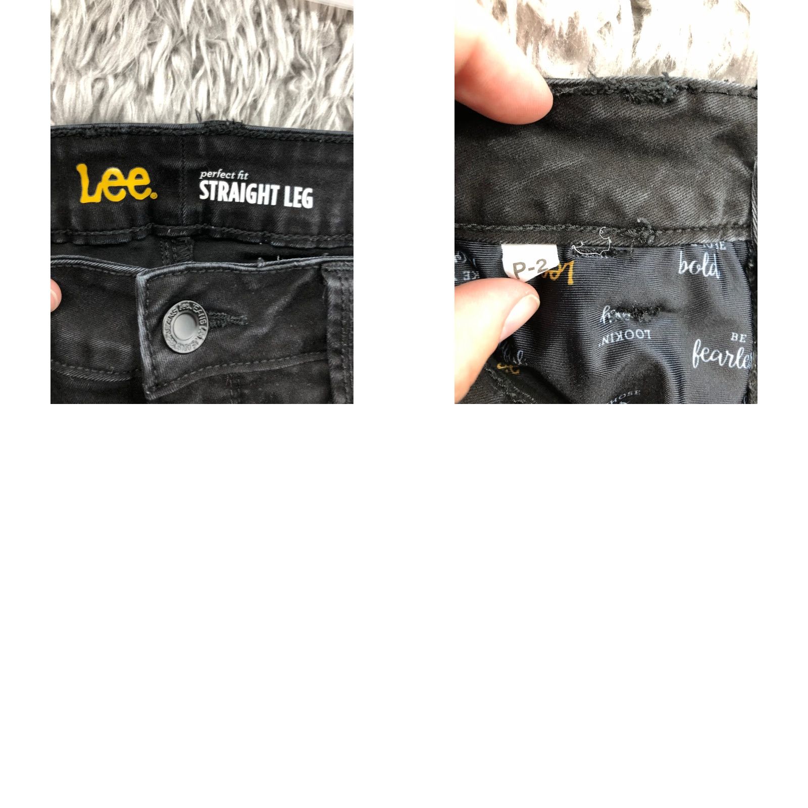 Lee Lee Jeans Size 8 Womens Straight Leg Dark Wash Black Denim Mid Rise 5-Pocket Regular Belt Loops Size 30" / US 8 / IT 44 - 8 Thumbnail